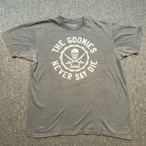 The Goonies Never Say Die TShirt Sz XL Mens Gray Retro 80s Movie Graphic Tee